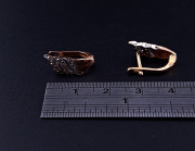 Gold earrings with zircons