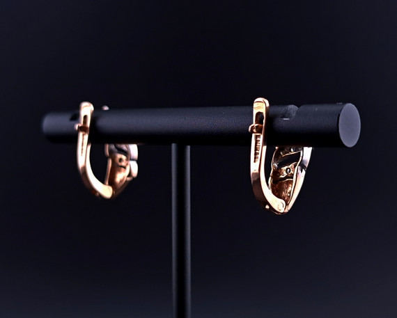 Gold earrings with zircons