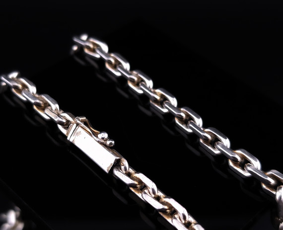 Серебряная цепочка  “Якорь“