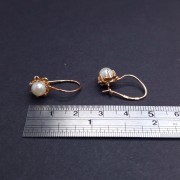 Gold earrings with pearls