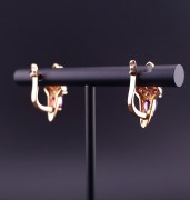 Gold earrings with amethysts and zircons  (NEW)