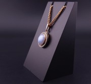 Gold pendant with fianites and chalcedony  (NEW)