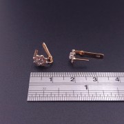 Gold earrings with zircons 