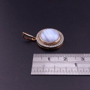 Gold pendant with fianites and chalcedony  (NEW)