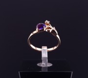 Gold ring with amethyst and fianite (NEW)