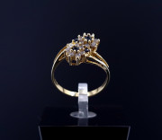 Gold ring with colored stones