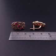 Gold earrings with rubies   (NEW)