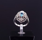 Gold ring with diamonds and topaz (NEW)