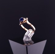 Gold ring with diamond and sapphire  (NEW)