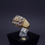 Gold ring with diamonds and colored stones