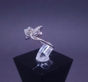 White gold ring with zircons