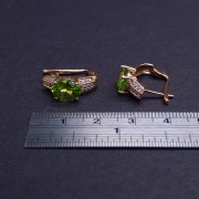 Gold earrings with diamonds and colored stones