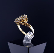 Gold ring with colored stones