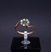 Gold ring with colored stones