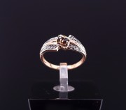 Gold ring with diamonds and sapphires (NEW)