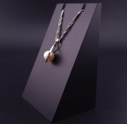 Gold pendant with fianites and pearls (NEW)