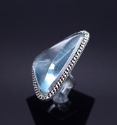 Silver ring with colored stone