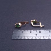 Gold earrings with colored stones