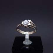 Silver ring with zircon