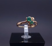 Gold ring with colored stones