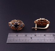 Gold earrings with diamonds and sapphires (NEW)