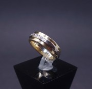 Gold wedding ring with diamonds