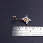 Gold Piercing with zircons