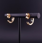 Gold earrings with diamonds and colored stones