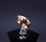 Gold wedding ring with diamonds