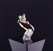 Gold ring with diamonds and emeralds (NEW)