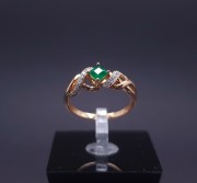 Gold ring with diamonds and colored stones