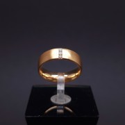 Gold wedding ring with diamonds