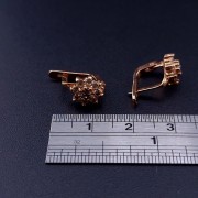 Gold earrings with zircons 