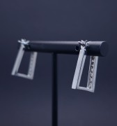 Silver earrings with zircons