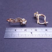 Gold earrings with zircons 