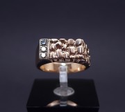 Men's gold ring with diamonds