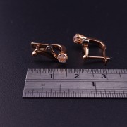 Gold earrings with zircons 