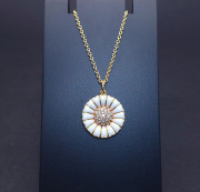 Gold chain and pendant with diamonds