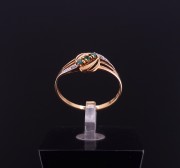 Gold ring with diamonds and colored stones