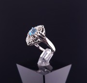 Gold ring with diamonds and topaz (NEW)