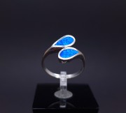 Silver ring with colored stones