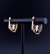 Gold earrings with colored stones