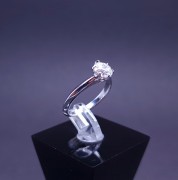 Белое золотое кольцо с бриллиантом  F/SI1   1.01ct