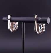 Gold earrings with diamonds and topazs (NEW)