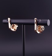 Gold earrings with diamonds and  grenades  (NEW)