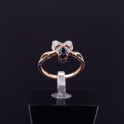 Gold ring with diamonds and sapphire (NEW)