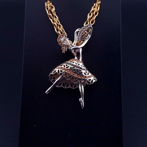 Gold pendant with colored stones