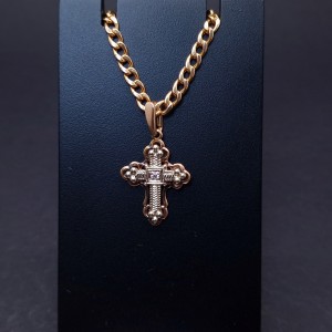 Gold cross with diamond