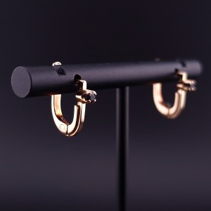 Gold earrings with colored stones