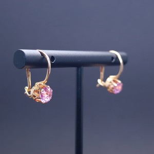 Vintage gold earrings with colored stones